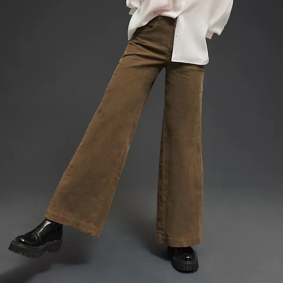 NWT Anthropologie Pilcro The Gwen Wide-Leg Corduroy Pants Size 26P - Picture 1 of 6